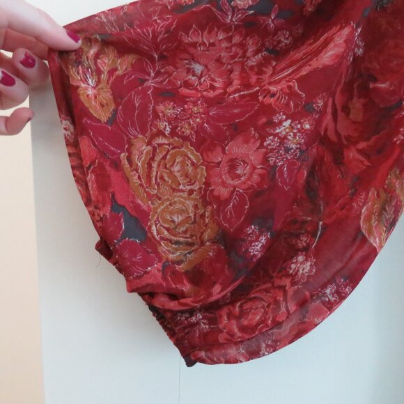 INTIMATELY FREE PEOPLE Away With Me Floral Lounge House Robe Sheer Boho Sz M/L - Picture 9 of 16